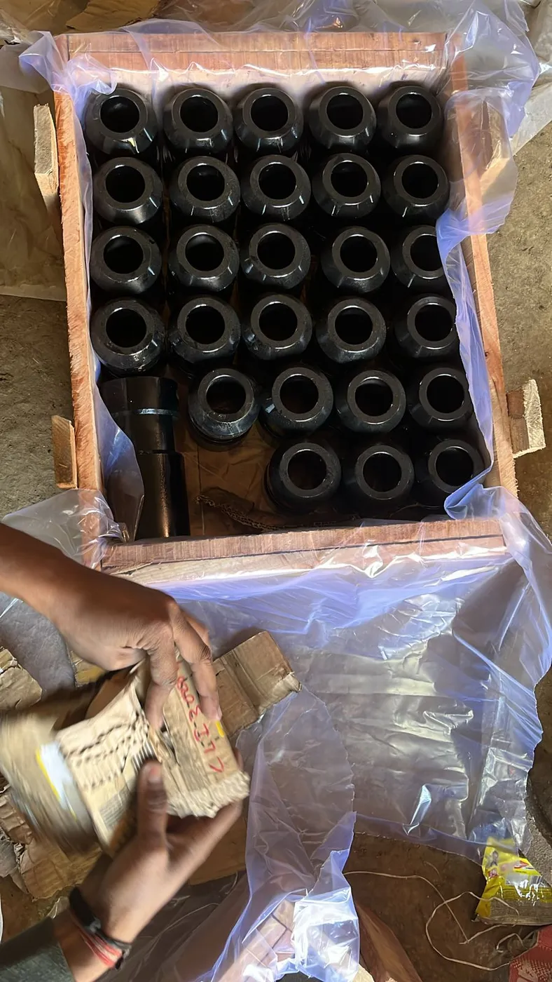 Guide bushings boxed and wrapped for transit